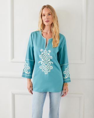 Three Quarter Sleeve Embroidered Tunic