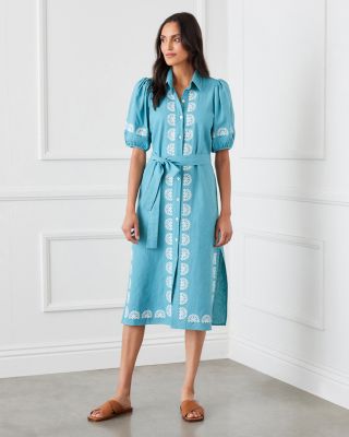 Embroidered Shirt Dress