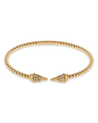 Alberto Milani - 18K Yellow Gold Via Mercanti Tubogas Diamond Cone Bangle Bracelet