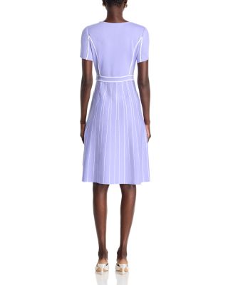 Contrast Piping Jewel Neck A Line Dress