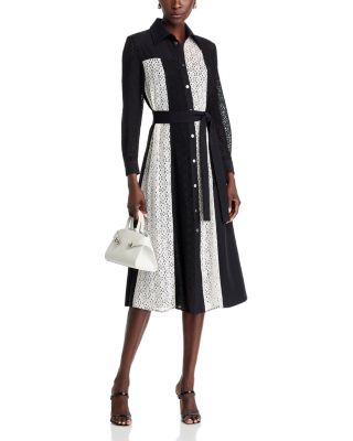 Color Blocked Lace Tailored Jacket Dress