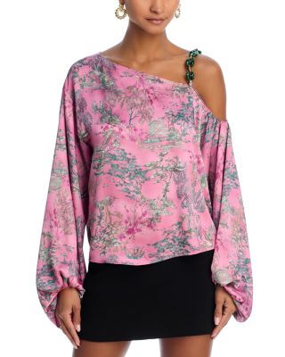 L'AGENCE - Asami Chain One Shoulder Blouse