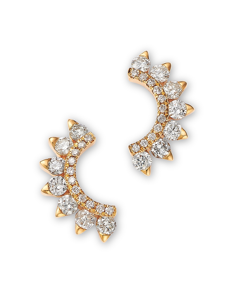 Bloomingdale's Fine Collection Diamond Ear Climbers In 14k Yellow Gold, 0.56 Ct. T. W. In Gold