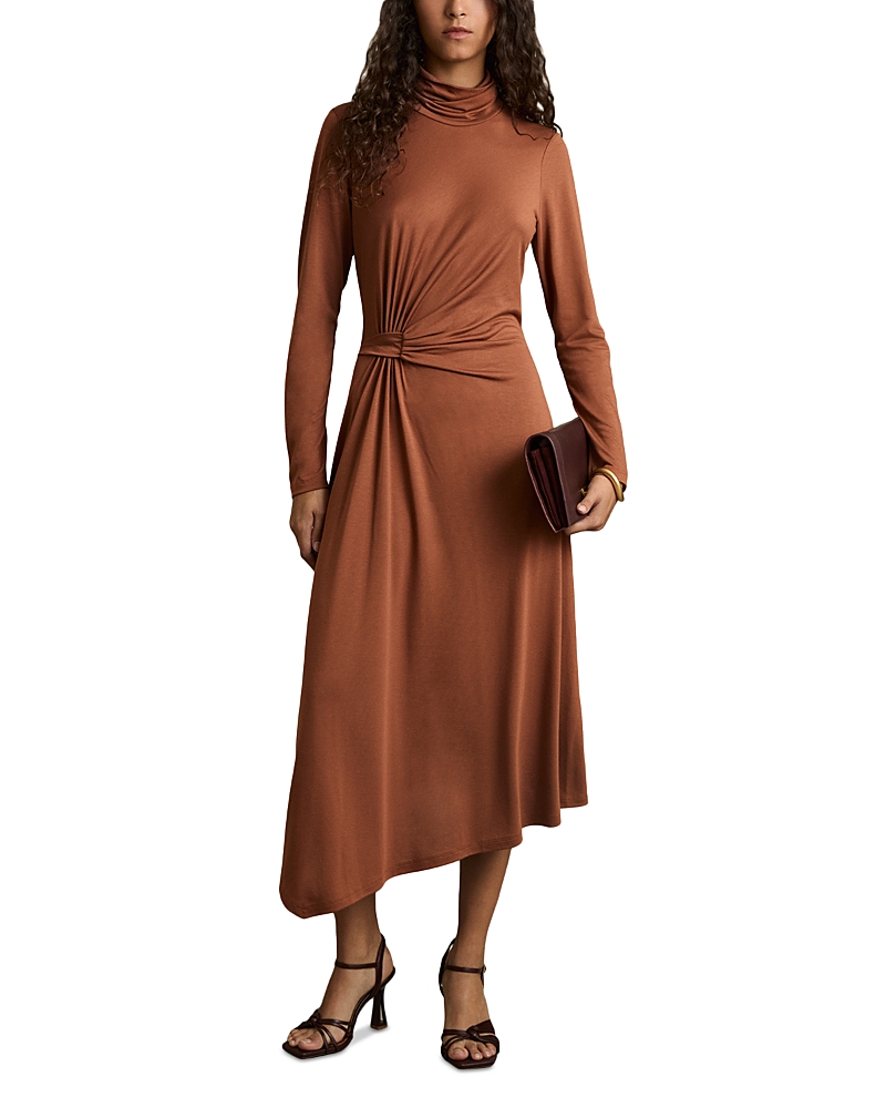 Reiss Petite Casey Jersey Midi Dress In Camel