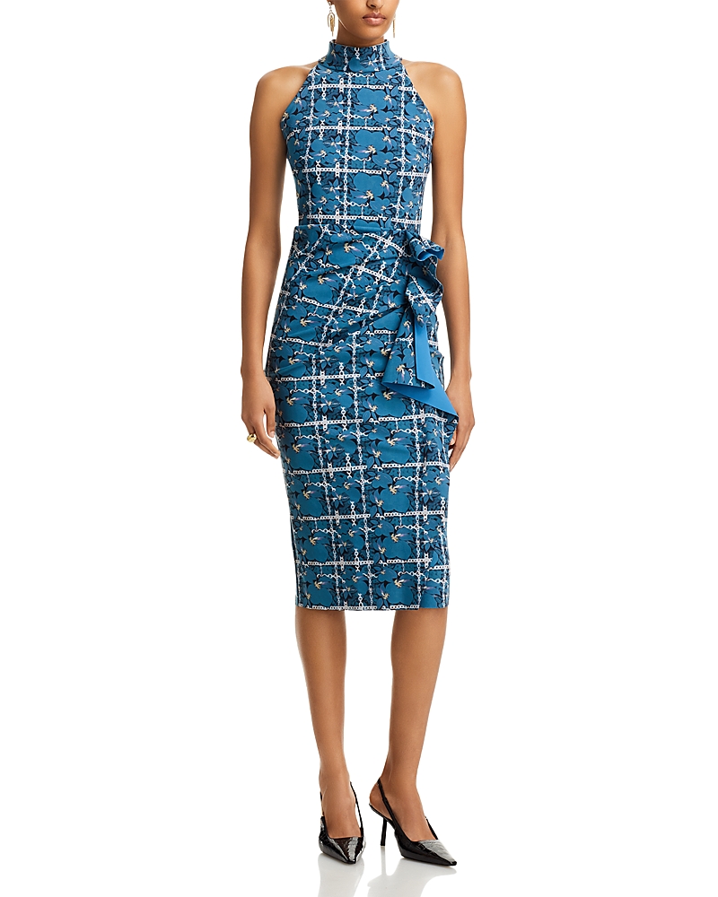 Chiara Boni La Petite Robe Amenadiel Ruffled Halter Dress In Boujee Print