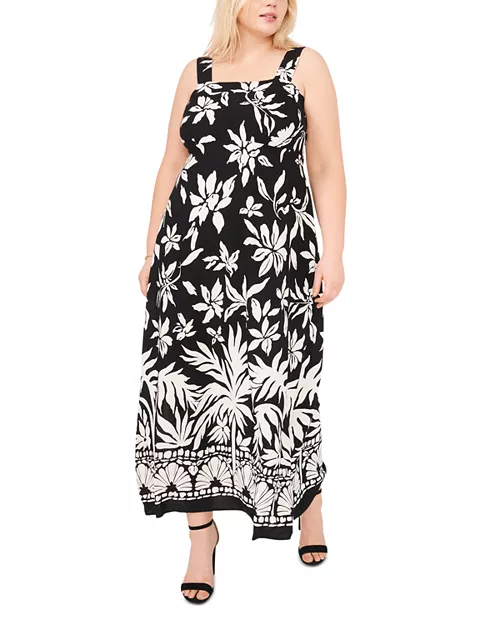 plus square neck maxi dress