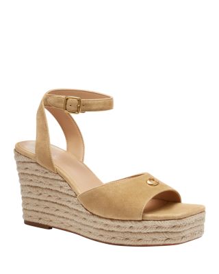 COACH - Women's Suede Espadrille Wedge Sandals