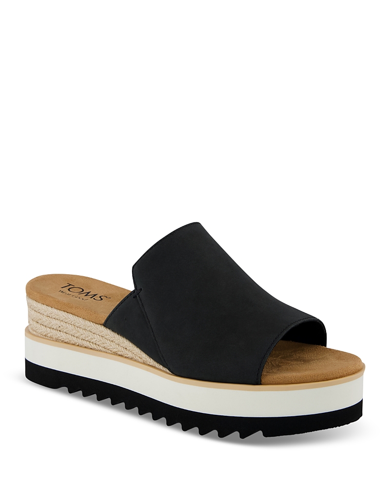 Toms Women's Diana Mule Wedge Sandal Leather In Black