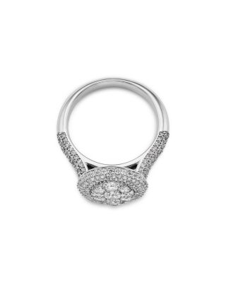 Diamond Pav&eacute; Cluster Ring in 14K White Gold, 1.50 tcw