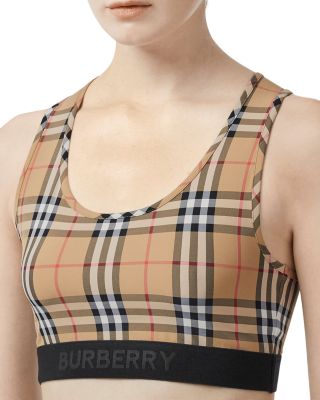 Logo Detail Vintage Check Bra Top