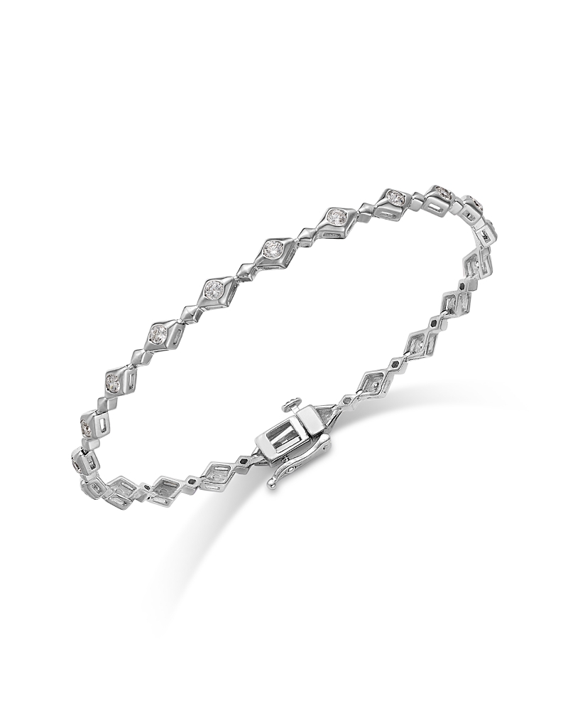 Bloomingdale's Fine Collection Diamond Bezel Bracelet In 14k White Gold, 1.0 Ct. T. W.