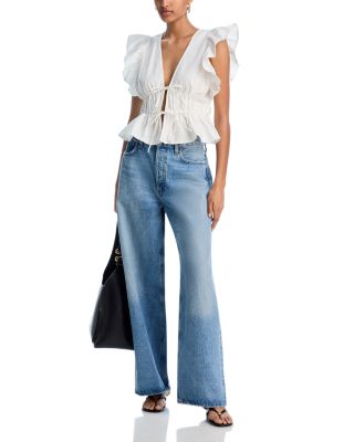 Ruffle Poplin Top - Exclusive