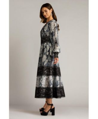 Derby Pleated Chiffon Midi Dress