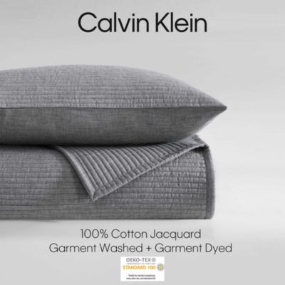 Mini Channel Stitch Solid 3 Piece Quilt Set, King