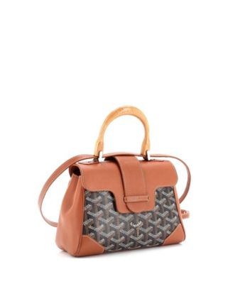 Mini Saigon Top Handle Bag Coated Canvas with Leather