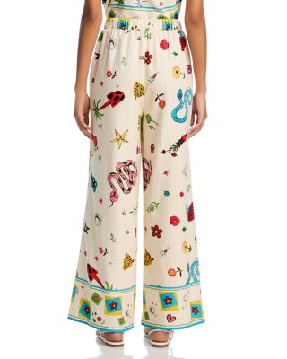 Border Print Mixed Print Sleeveless Tank Top & Wide Leg Pants - Exclusive 