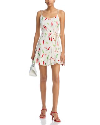 Printed Tie Waist Mini Dress - Exclusive