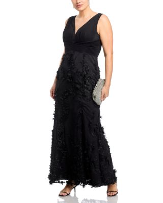 Aidan Mattox Floral Appliqué Mermaid Gown - Exclusive