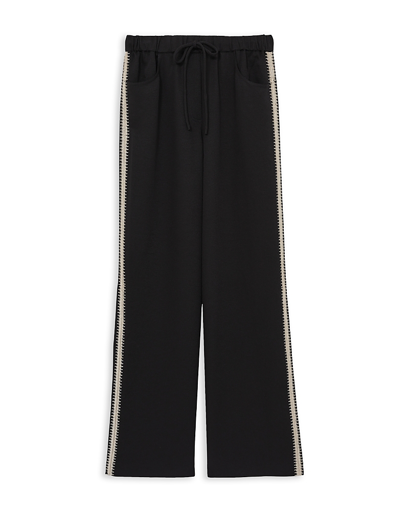 Reiss Petites Crafted Wide Leg Pants In Black