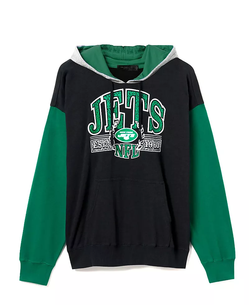 Junk Food Clothing Unisex Nfl New York Jets Tri Color Block Hoodie