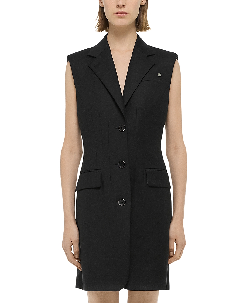 Helmut Lang Tailored Sleeveless Blazer Dress In Black