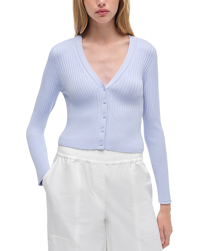 Simkhai Ailany V Neck Cardigan Sweater In Periwinkle