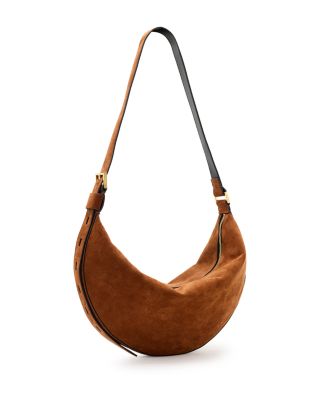 Halfmoon Suede Shoulder Bag