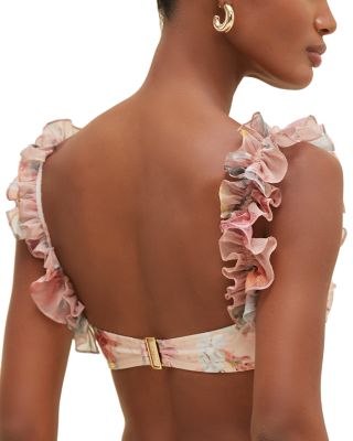 Lily Floral Flutter Bikini Top