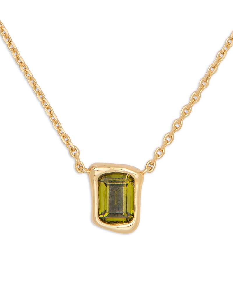 Kate Spade New York Molten Glass Pendant Necklace, 16-19 In Green/gold
