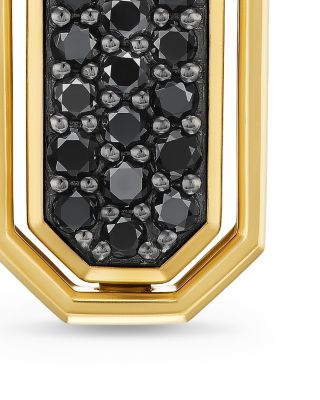 Men's Streamline Inlay Amulet in 18K Yellow Gold with Black Onyx and Black Diamonds, 30.7mm