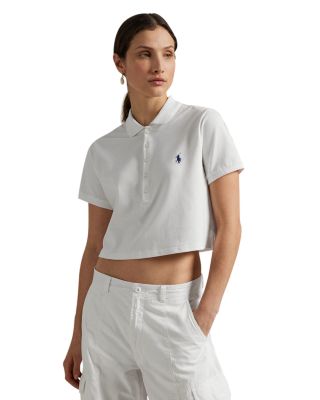 Ralph Lauren - Stretch Piqu&eacute; Cropped Polo Shirt