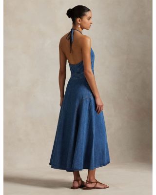 Lauren Ralph Lauren Denim Halter Dress