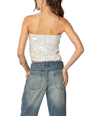 Samara Sequin Strapless Top