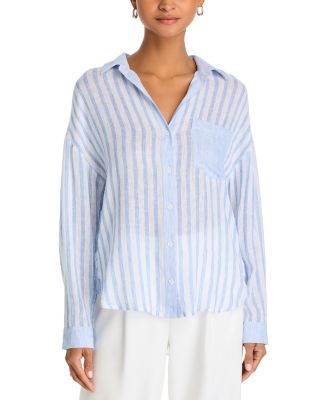 Bella Dahl - Striped Contrast Pocket Boyfriend Shirt