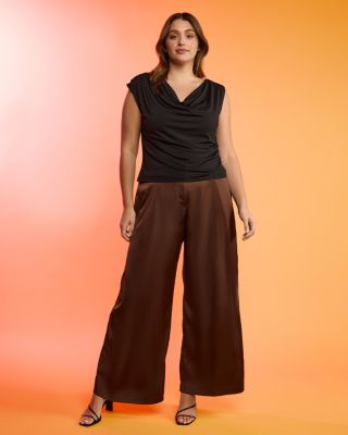 Plus Rakis Satin Wide Leg Pants