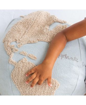 World Map Pouf - 1' 8" x 1' 8" x 1' 6 "