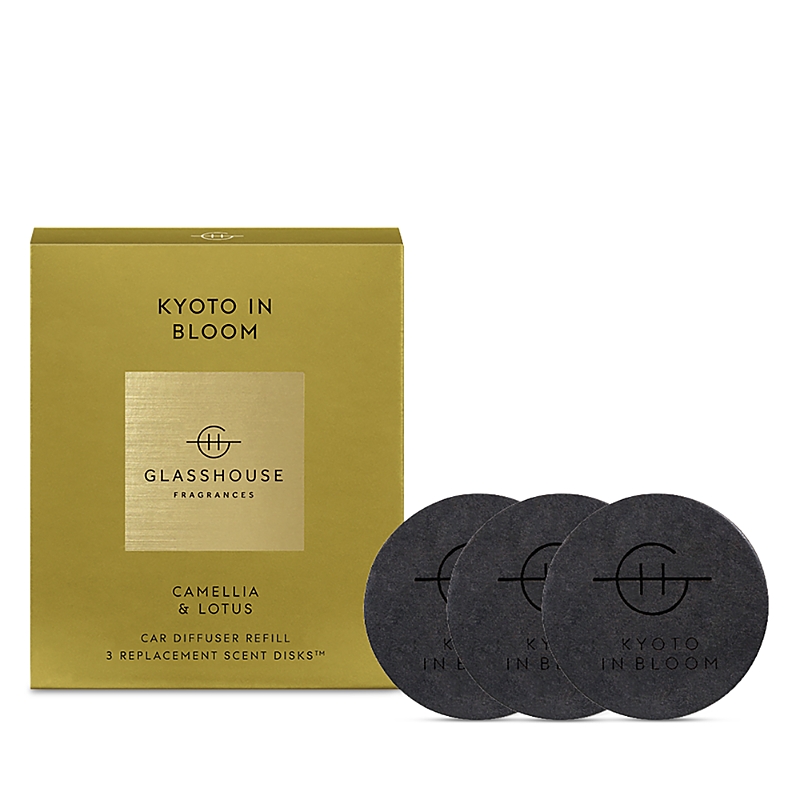 GLASSHOUSE FRAGRANCES KYOTO IN BLOOM CAR DIFFUSER REFILL, SET OF 3