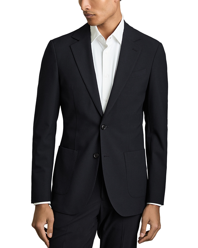 Shop Reiss Notch Lapel Stretch Blazer In Navy
