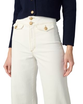 The Ellia High Rise Wide Leg Ankle Jeans in Milk