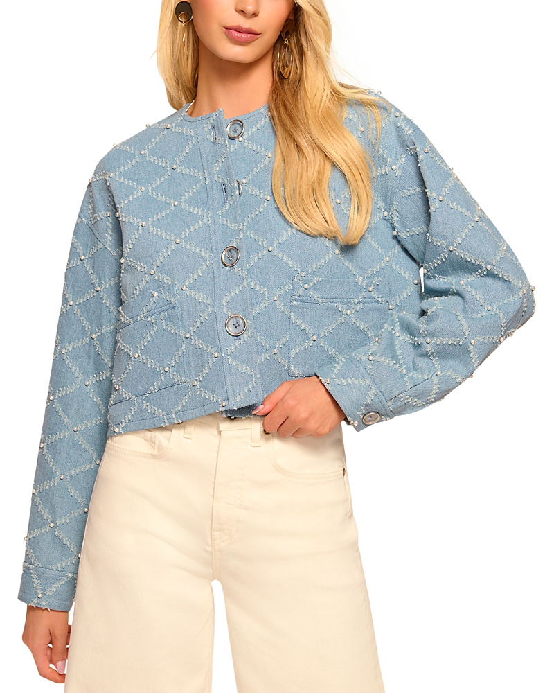 RAMY BROOK BIANCA EMBELLISHED DENIM JACKET