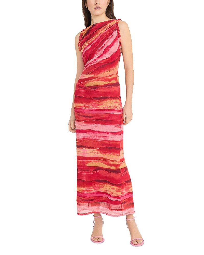 Donna Morgan Ruffled Trim Midi Dress
