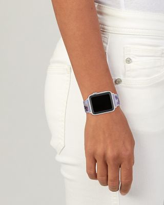 Apple Watch&reg; Purple Floral Print Silicone Strap, 38/40/41mm