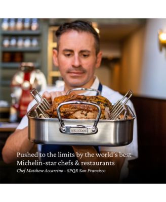 Provisions 16.5-Inch Clad Stainless Steel Roaster with Rack, Large