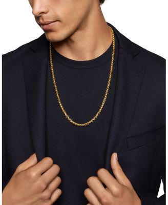 Men's Box Chain Necklace in 18K Yellow Gold 22", 5mm