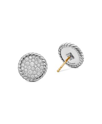 Sterling Silver DY Elements&reg; Diamond Cluster Stud Earrings