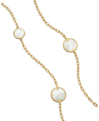 18K Yellow Gold DY Elements&reg; Station Necklace with Black Onyx & Mother of Pearl, 36"