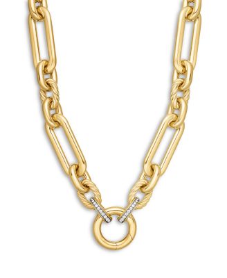 Lexington Chain Necklace in 18K Yellow Gold with Diamonds, 18"