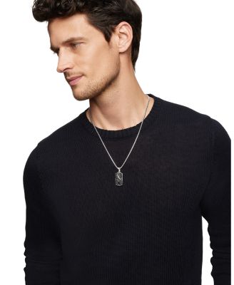 Sterling Silver Armory&reg; Tag with Pav&eacute; Black Diamonds