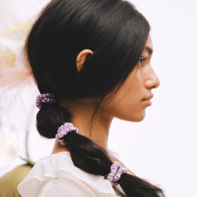 Pure Silk Back to Basics Skinny Scrunchies in Wildflower, Set of 4