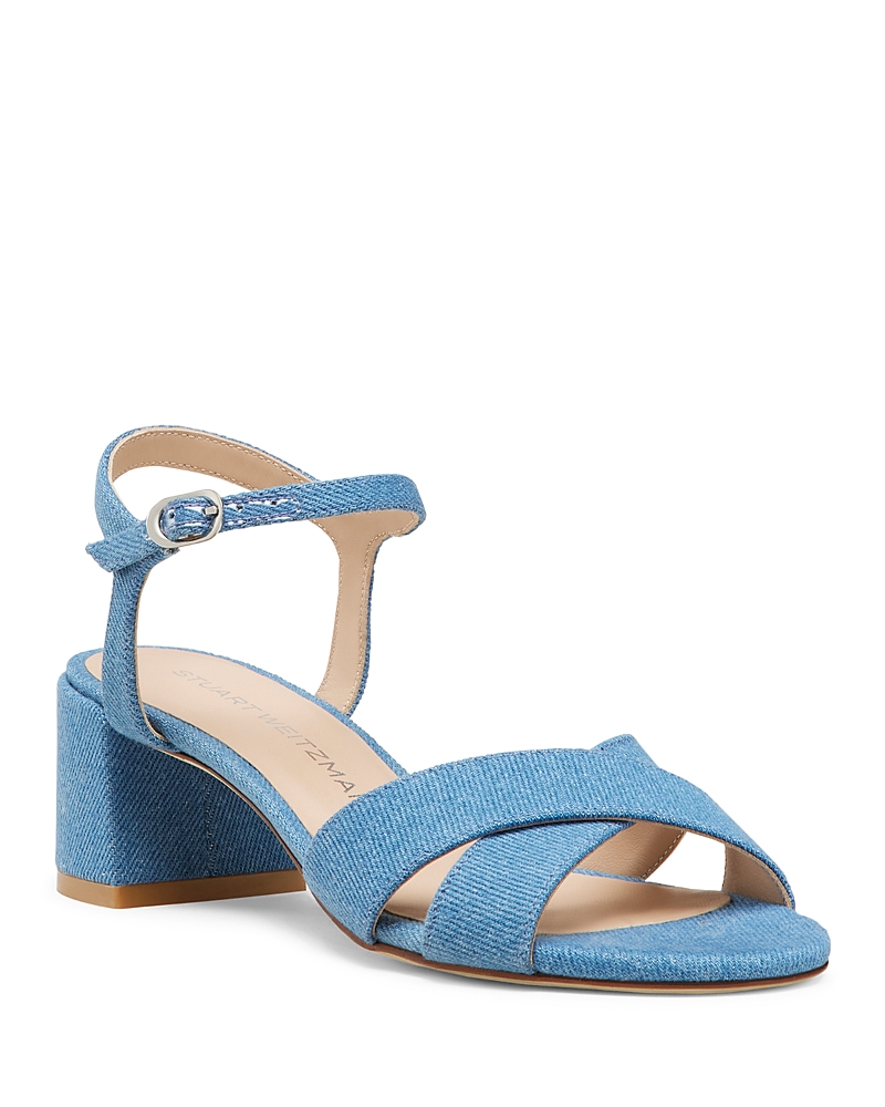 Shop Stuart Weitzman Women's Dayna Block 50 High Heel Sandals In Washed